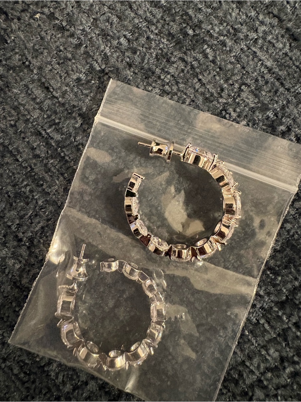 Melinda Maria silver Crystal Hoop Earring